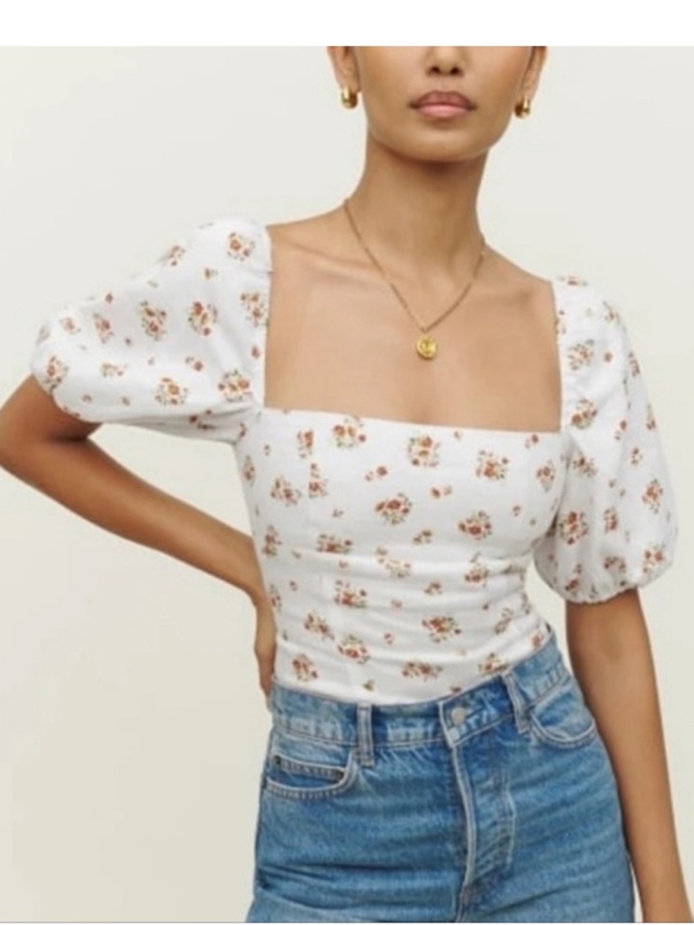 Reformation Arancini Linen Top Size 0